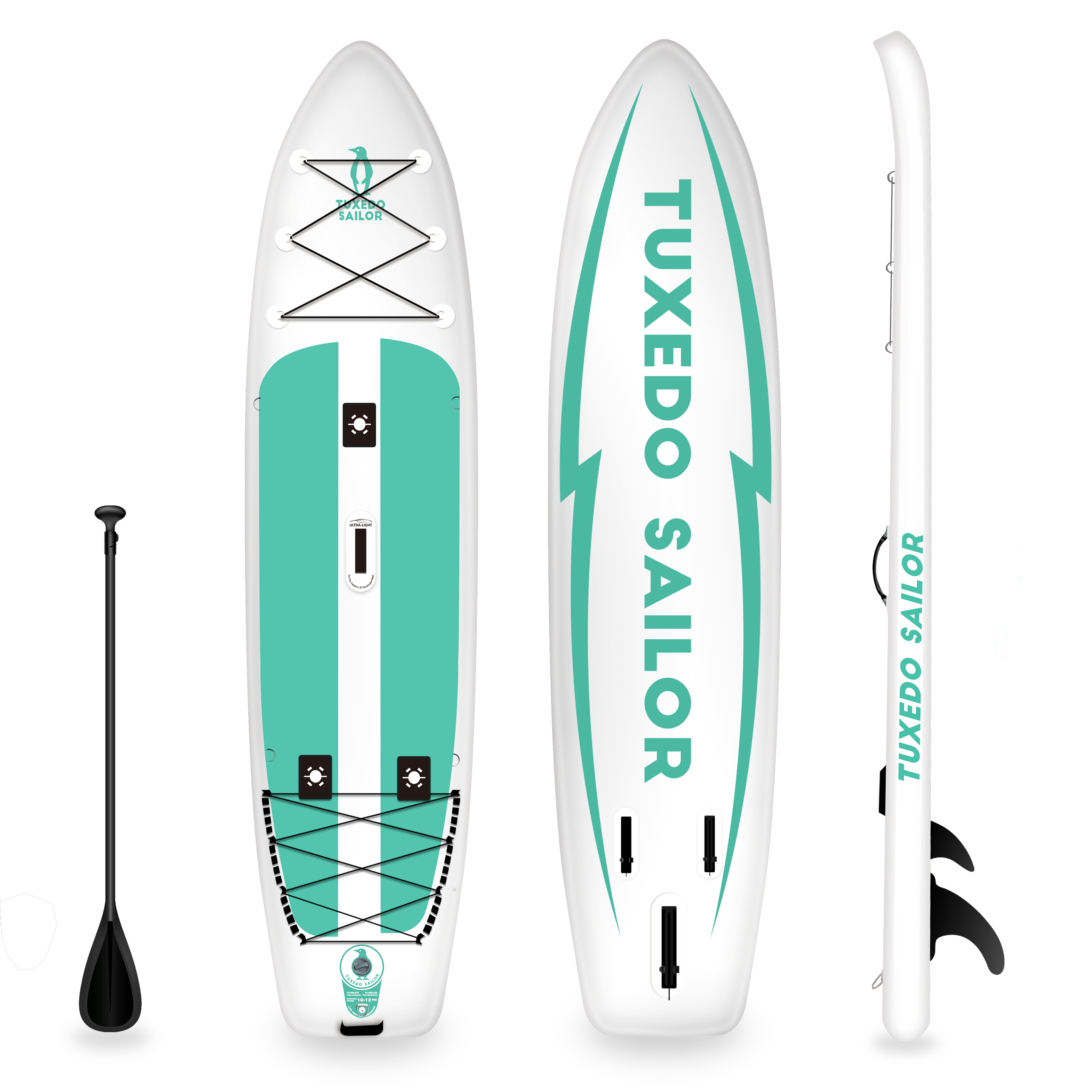 Tuxedo Sailor Inflatable Stand Up Paddle Board Fishing 12'×34×6